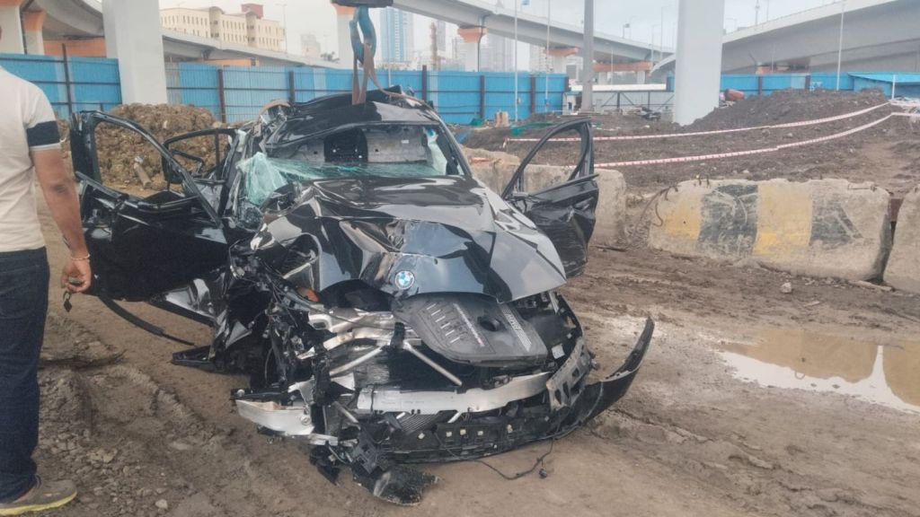 Three people were killed and another critically injured after a speeding BMW crashed on Mumbai’s Coastal Road early Sunday, police said.