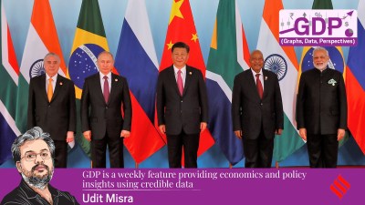 A group photo of BRICS leaders at the 2017 summit. (Wikimedia Commons)