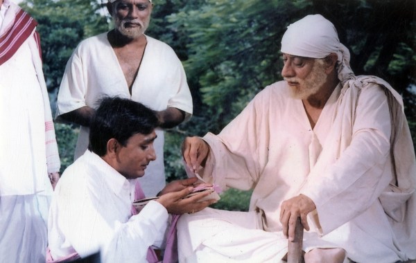 Actor Sudhir Dalvi as Sai Baba in TV show Shirdi Sai Baba. Express archive photo