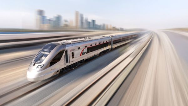 Dubai’s first Etihad Rail train to start (Image: Etihad Rail)