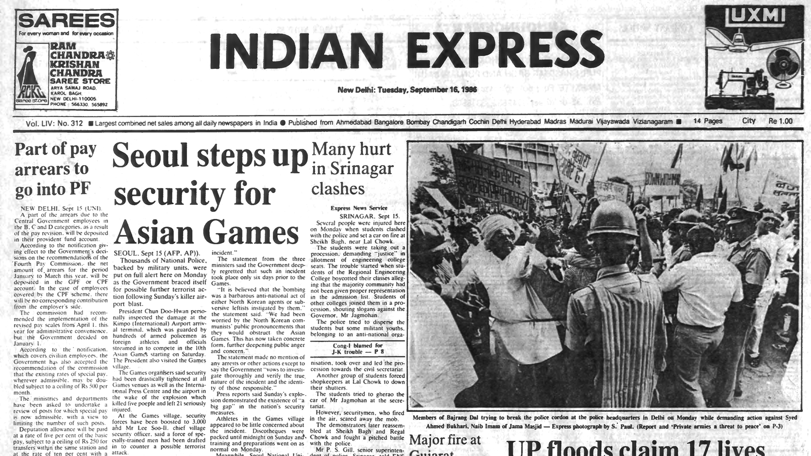 40 years ago September 16, 1986: Seoul on high alert