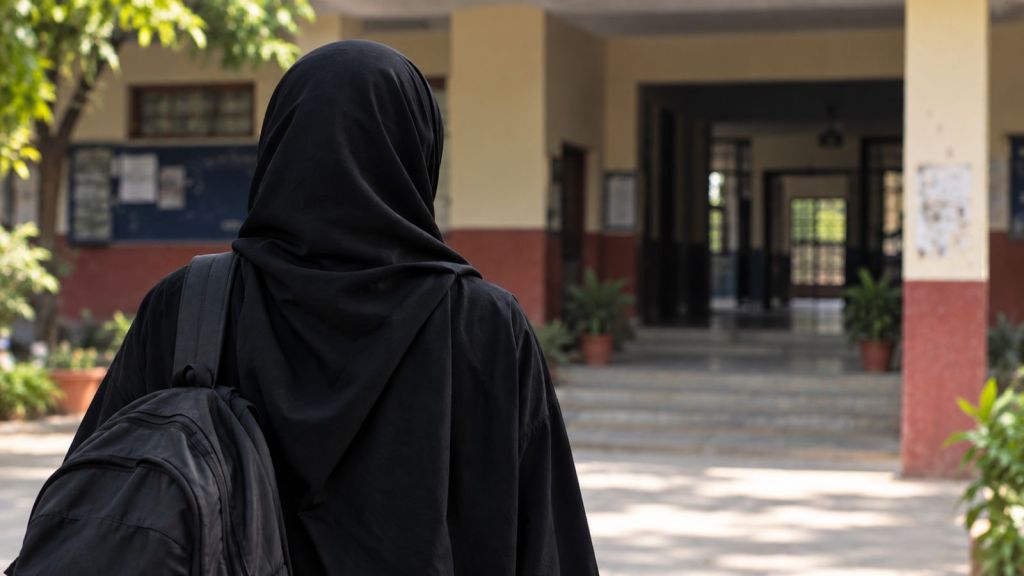 Justice Himanshu Joshi, who heard the case, made an important distinction on the issue of hijab, observing that wearing hijab by itself cannot constitute an offence under the Madhya Pradesh Freedom of Religion Act. (AI generated image)