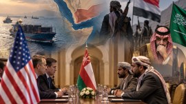 In the confidential meeting, the Iran-backed militant group reportedly assured the US officials that they had no intention of attacking American vessels and that they were committed to the 2025 ceasefire with the United States. (AI-generated image)