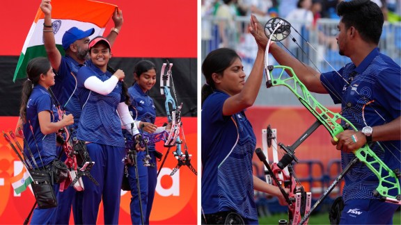 India won the gold medals in the Women's and Mixed Team Compound Archery events on Wednesday. (AP Photo)