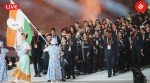 Asian Games Opening Ceremony live: Shooter Manu Bhaker and kabaddi player Pawan Sehrawat led the Indian contingent out at the athletes' parade. (AP Photo)