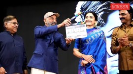 kamal claps ms subbulakshmi Kamal Haasan giving the ceremonial clap for the first shot of the MS Subbulakshmi biopic, with Rashmika Mandanna, at the Music Academy in Chennai