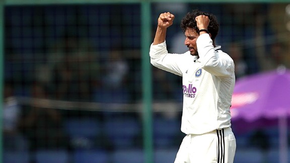 File image of Kuldeep Yadav during the Test cricket series between India and West Indies at the Arun Jaitley Stadium in New Delhi in 2025. (EXPRESS PHOTO BY PRAVEEN KHANNA)
