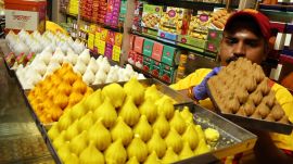 Ladu Samrat, the Lalbaug-based legacy brand, sells over 10,000 kg of modaks during Ganpati season. (Express photo by Ganesh Shirsekar)