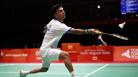 India's Lakshya Sen in action during his men's team quarter final match against Japan's Kodai Naraoka (REUTERS Photo)