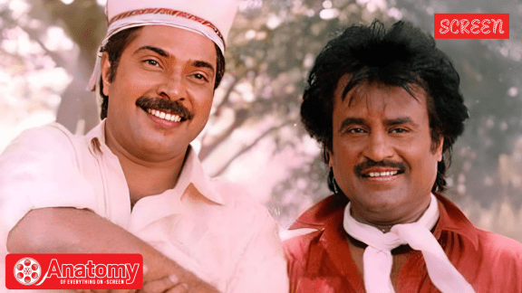 Even beside Rajinikanth in his element, Mammootty delivered a masterclass in subtlety, voice modulation, and quiet authority in Thalapathi.