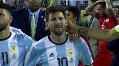 Lionel Messi announced his first retirement in 2016 quite suddenly after Argentina's loss to Chile in the Copa America Centenario final. (Youtube screenshot)