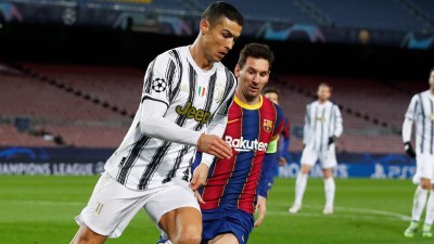 A former teammate's farewell match could unite Cristiano Ronaldo and Lionel Messi in a match in December 2026. (Reuters Photo)