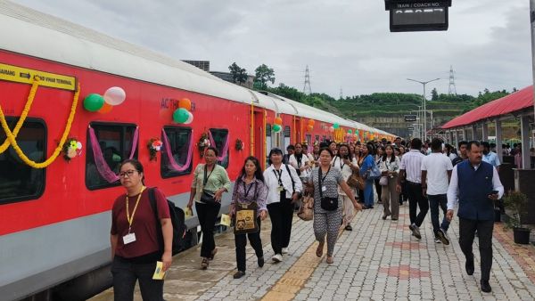 The Sairang-AnandVihar Terminal Rajdhani Express gave Mizoram a direct premium connection with the national capital. (Image: Ministry of Railways)
