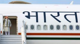 New Delhi, Jul 06 (ANI): Prime Minister Narendra Modi waves as he emplanes for Jakarta, commencing his six-day three-nation visit to Indonesia, Australia and New Zealand, in New Delhi on Monday. (ANI Photo)