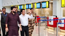 Mohol inspected the expanded check-in and security hold area built by renovating the old terminal building of Pune Airport.