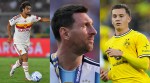 (From left to right) Rodrigo Mora, Lionel Messi and Konstantinos Karetsas. (AP Photo)