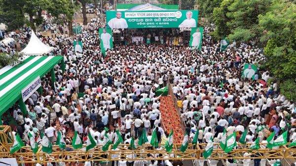 Biju Janata Dal (BJD) president Naveen Patnaik's rally on Monday