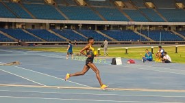 Avinash Sable at the JLN Stadium in Delhi. (Express Photo)