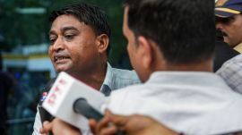 Mumbai: Ravindra Wakode, father of IIT Bombay student Sahil Wakode, interacts with media personnel after visiting the Crime Branch office in connection with his son's death case, in Mumbai, Maharashtra, Tuesday, Sept. 22, 2026. (PTI Photo/Kunal Patil)