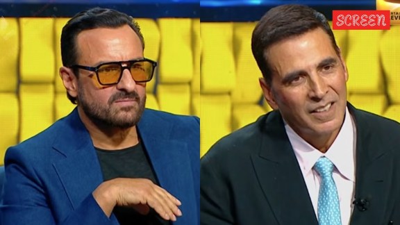 Saif Ali Khan and Akshay Kumar on KBC 18