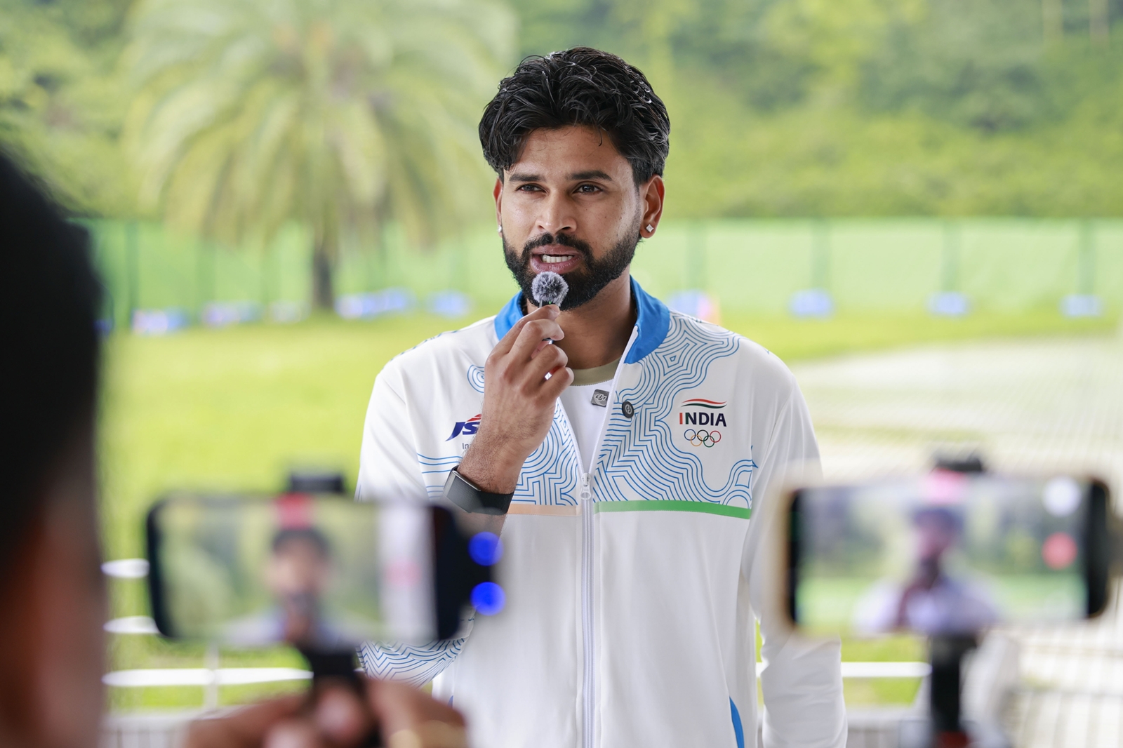 Shreyas Iyer of India interacts with the media after the Practice Session at Korogi Sports Park, Nisshin, Japan, on September 27, 2026.Photo:  Deepak Malik / CREIMAS for BCCI