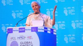 Sitharaman called for a lighter regulatory approach for the fintech sector to address emerging risks without stifling innovation.
