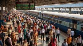 IRCTC handles over 20 lakh train ticket bookings amid festive season rush (Image generated using AI)