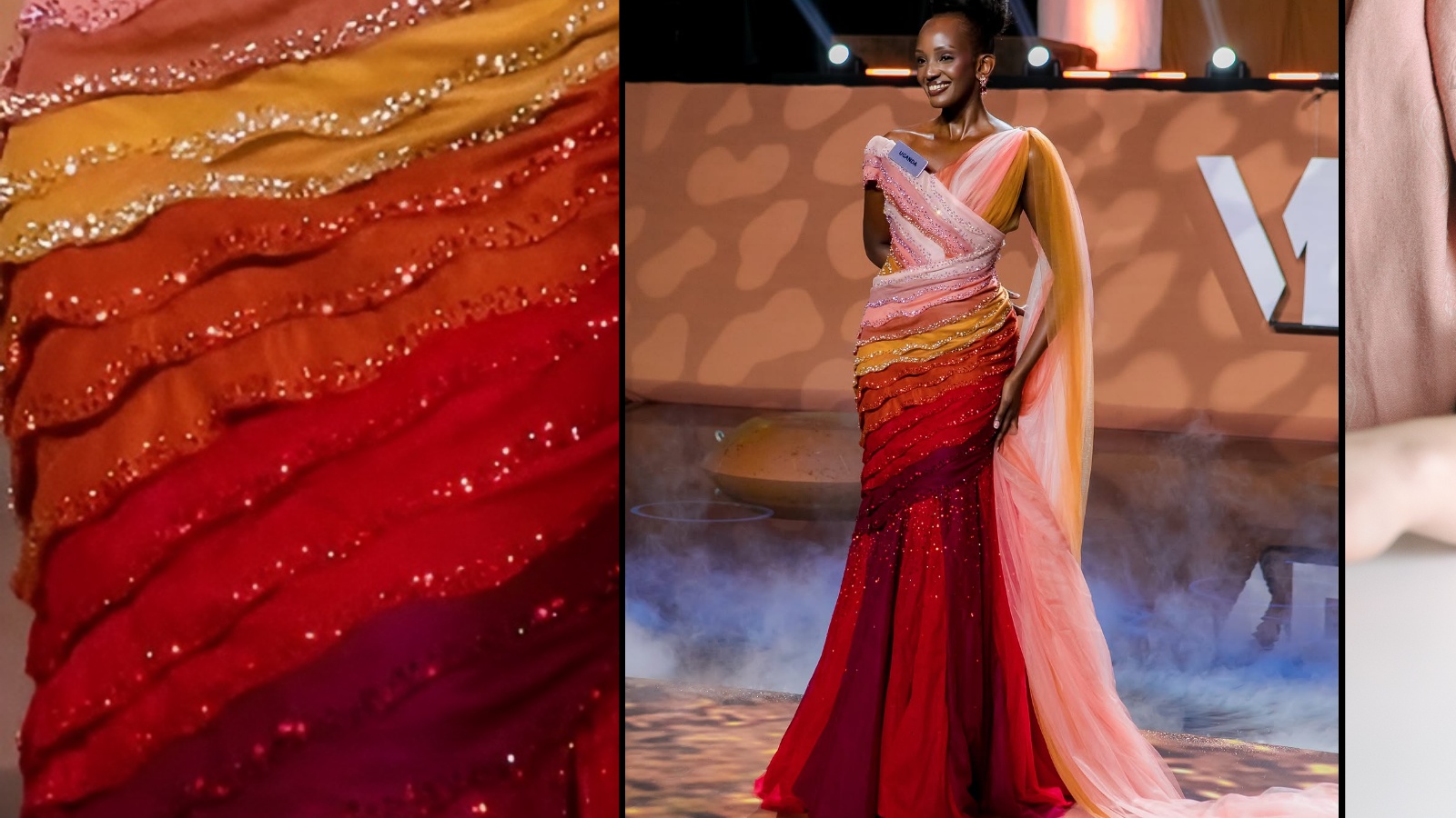 Miss World Uganda Gown Turns C-Section Layers Into Couture