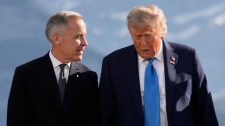 Canadian Prime Minister Mark Carney with US President Donald Trump.