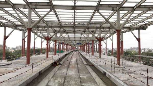 Under construction Vadodara bullet train station