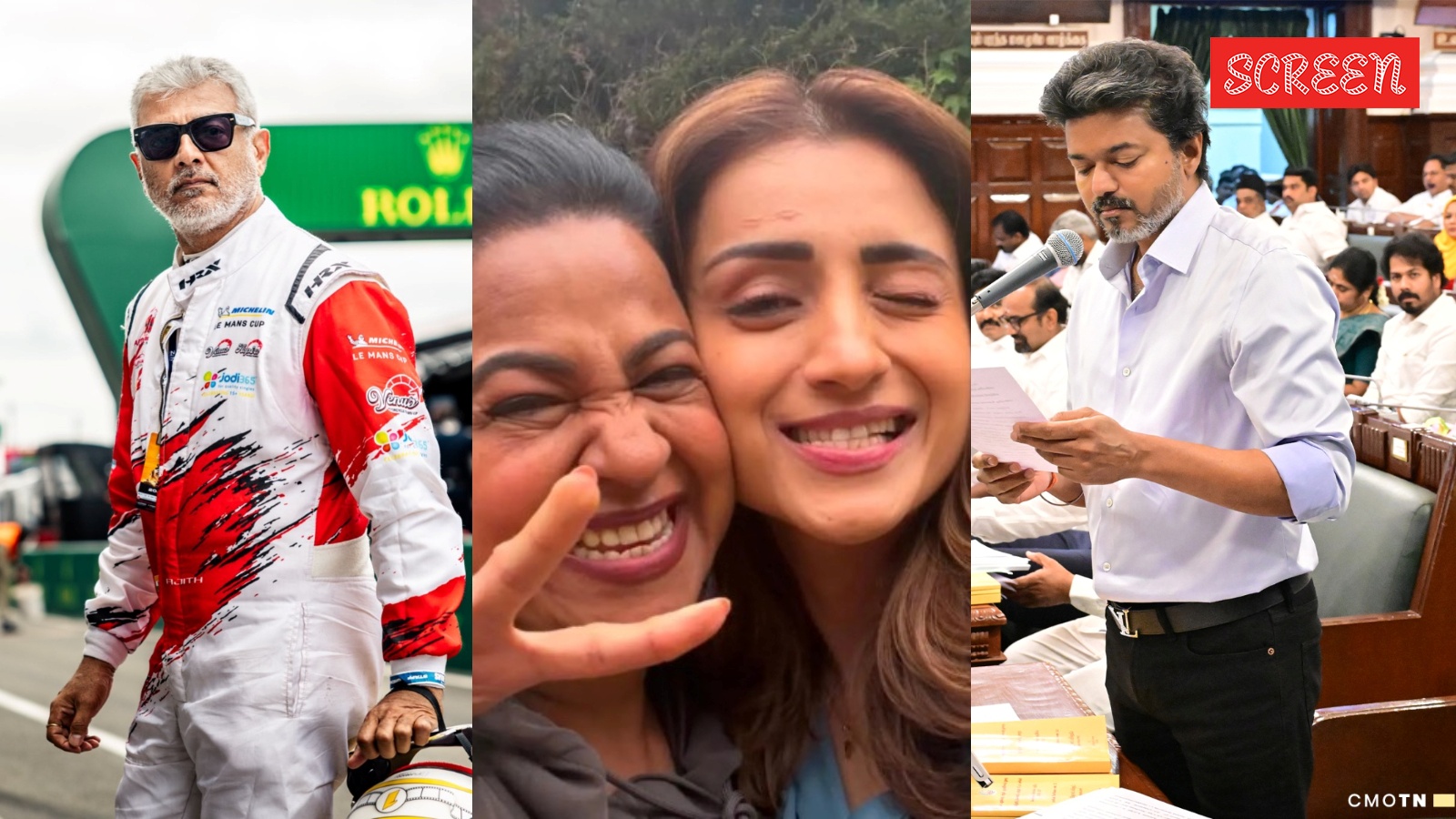 Trisha’s London selfie with Radhika sparks buzz as Vijay flags off Ajith’s Silverstone Race