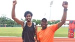 National record holder in the 400 metres Vishal TK with coach Jason Dawson. (Express Photo)