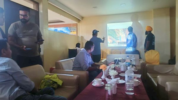 This is the war room of the Austrian company Andritz, a project subcontractor that supplies and installs machinery for the hydropower projects.
