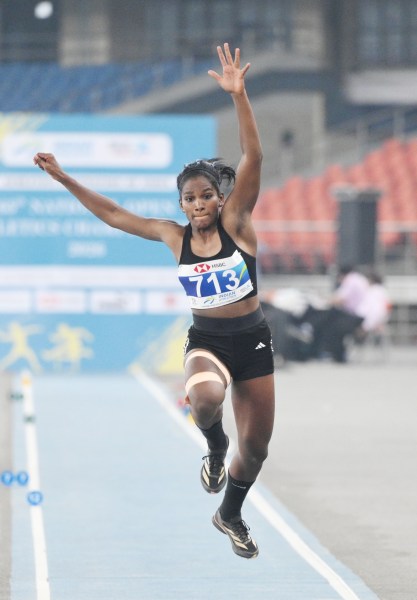 Tamil Nadu's Asha Ilango in action at National Open Athletics Championships. (AFI)