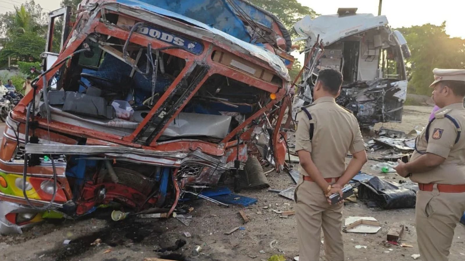 Four killed, 14 injured in bus-lorry collision near Mysuru
