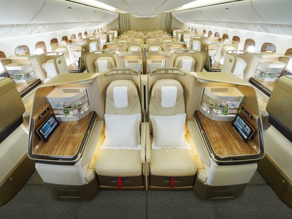 The airline's business class seats. (Emirates)