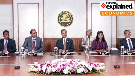 Reserve Bank of India (RBI) Governor Sanjay Malhotra and MPC members at a press conference on its Monetary Policy announcement and repo rate hike from 5.25% to 5.50%, (RBI/ANI Video Grab)