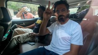 CJP Founder Abhijeet Dipke release on bail, at Mandir Marg Police Station in New Delhi on Saturday. EXPRESS PHOTO BY PRAVEEN KHANNA