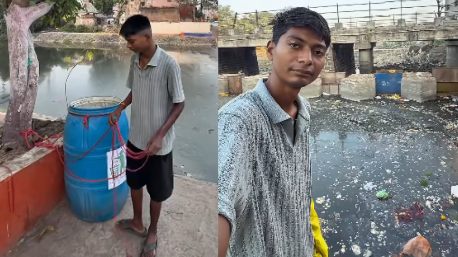 Bittu Tabahis Mission zur Flussreinigung: Zwei Mülleimer aufgestellt ...