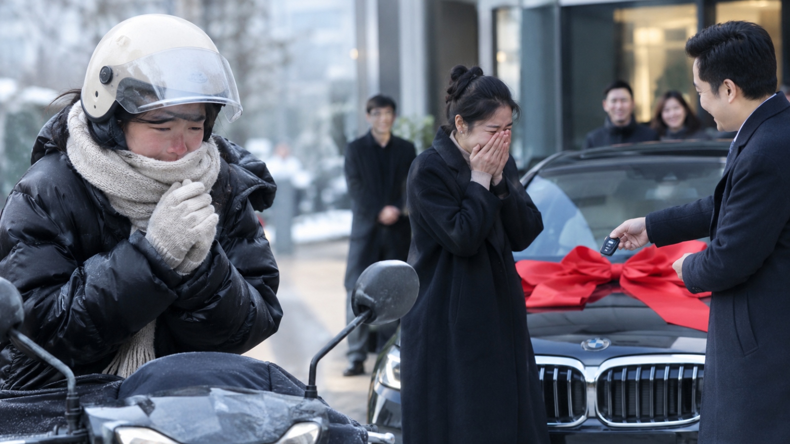 Boss in China sees employee arrive shivering in cold, gifts 2 staffers BMWs