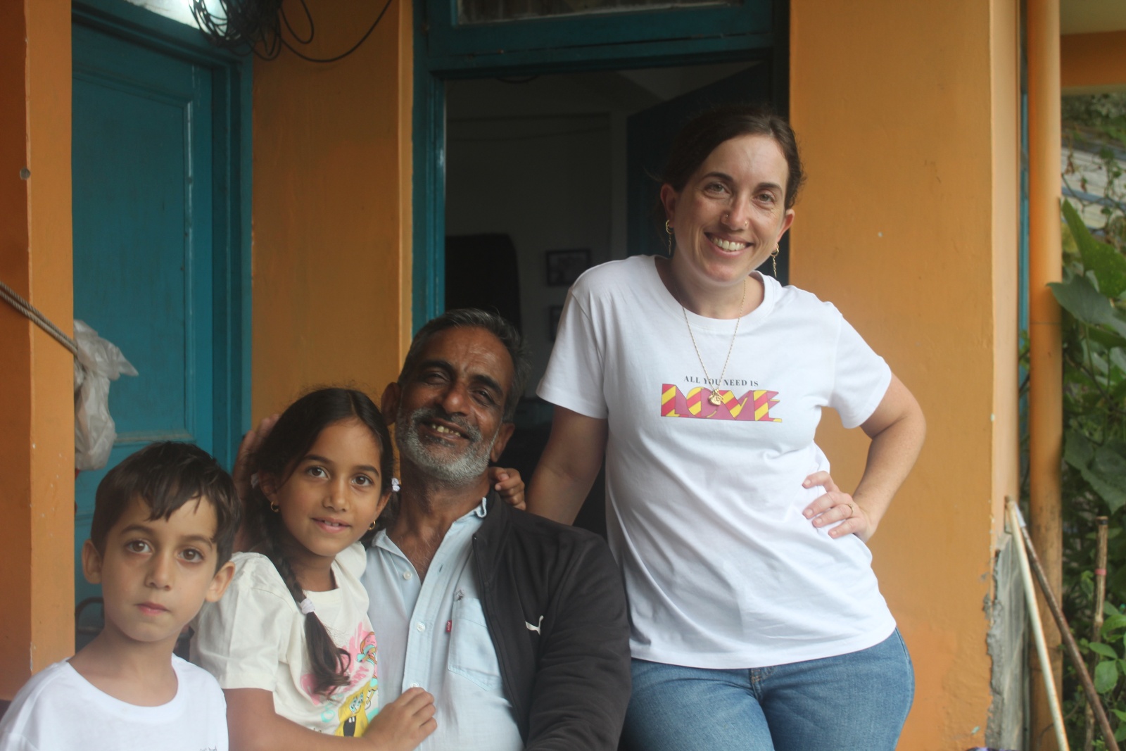 Couple Mayya and Gopal with their children