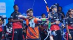 Dhiraj Bommadevara, recurve archer of Mighty Marathas in action against Prithviraaj Yodhas during day 6 of the APL Season 2. (Archery Premier League)