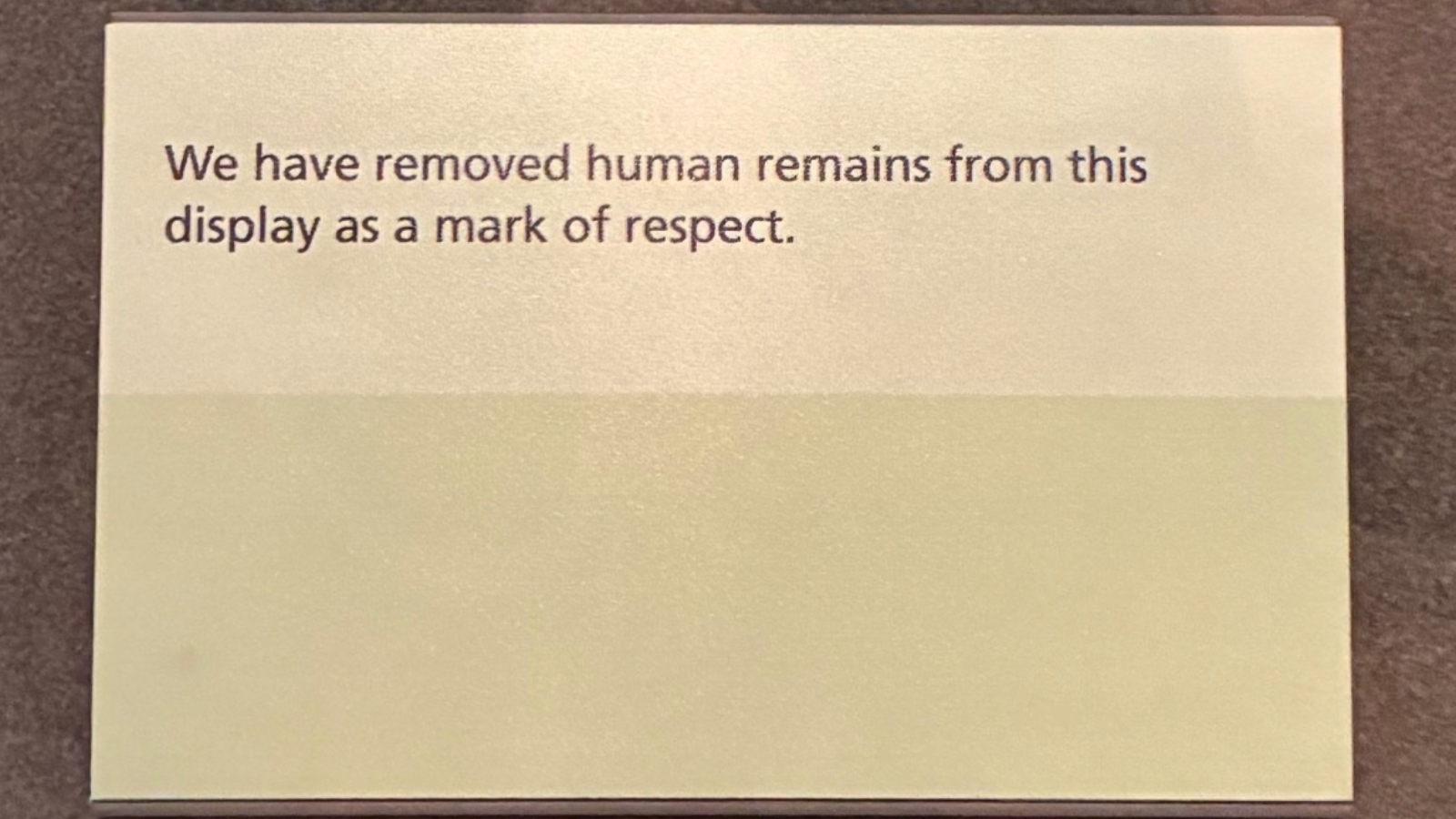 Mummy removed from exhibition over ‘lack of deceased person’s consent’