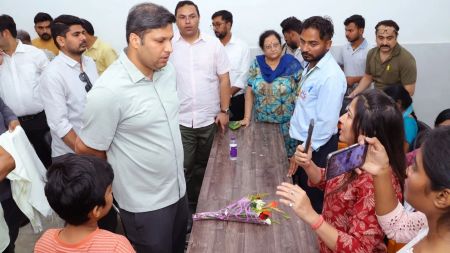 haziabad District Magistrate Ravindra Kumar visited one of the SIR camps on Sunday. Express