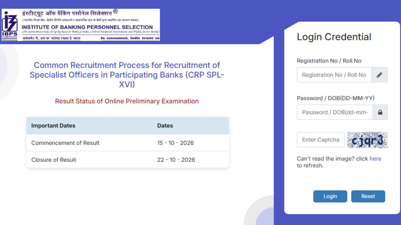 IBPS SO Prelims Result 2026 Out: Check specialist officer scores at ibps.in