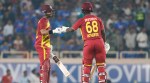 Sherfane Rutherford of West Indies and Shai Hope of West Indies during the 2nd T20I match between India and West Indies at the JSCA International Stadium Complex, Ranchi, India on October 9, 2026.