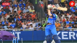India vs West Indies Live Cricket Score, 3rd ODI: IND get to 351/7 after electing to bat first. (Express Photo by Kamleshwar Singh)