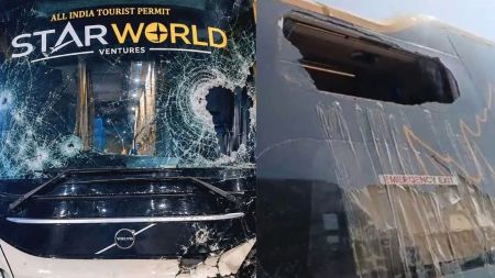 Srinagar-bound luxury bus attacked with stones in Haryana's Karnal injuring Kashmiri passengers, victims allege police harassment and wrongful detention
