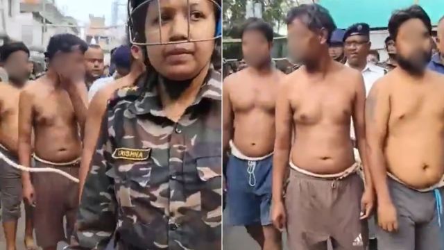 The Kolkata Police on Tuesday paraded the family members accused of parading naked a minor boy and his family