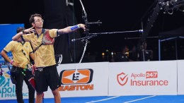 Turkish archer Mete Gazoz in action during Archery Premier League. (APL)